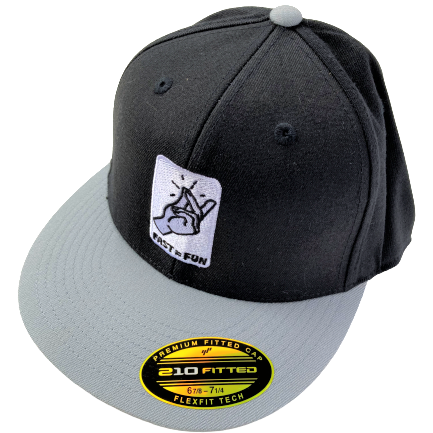 Fast = fun flexfit 210 fitted cap baseball hat flat brim angle