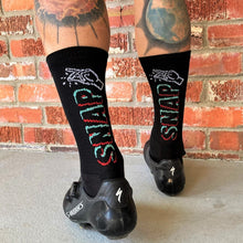 Load image into Gallery viewer, SNAP BEST DAMN CYCLING SOCKS - JET BLACK
