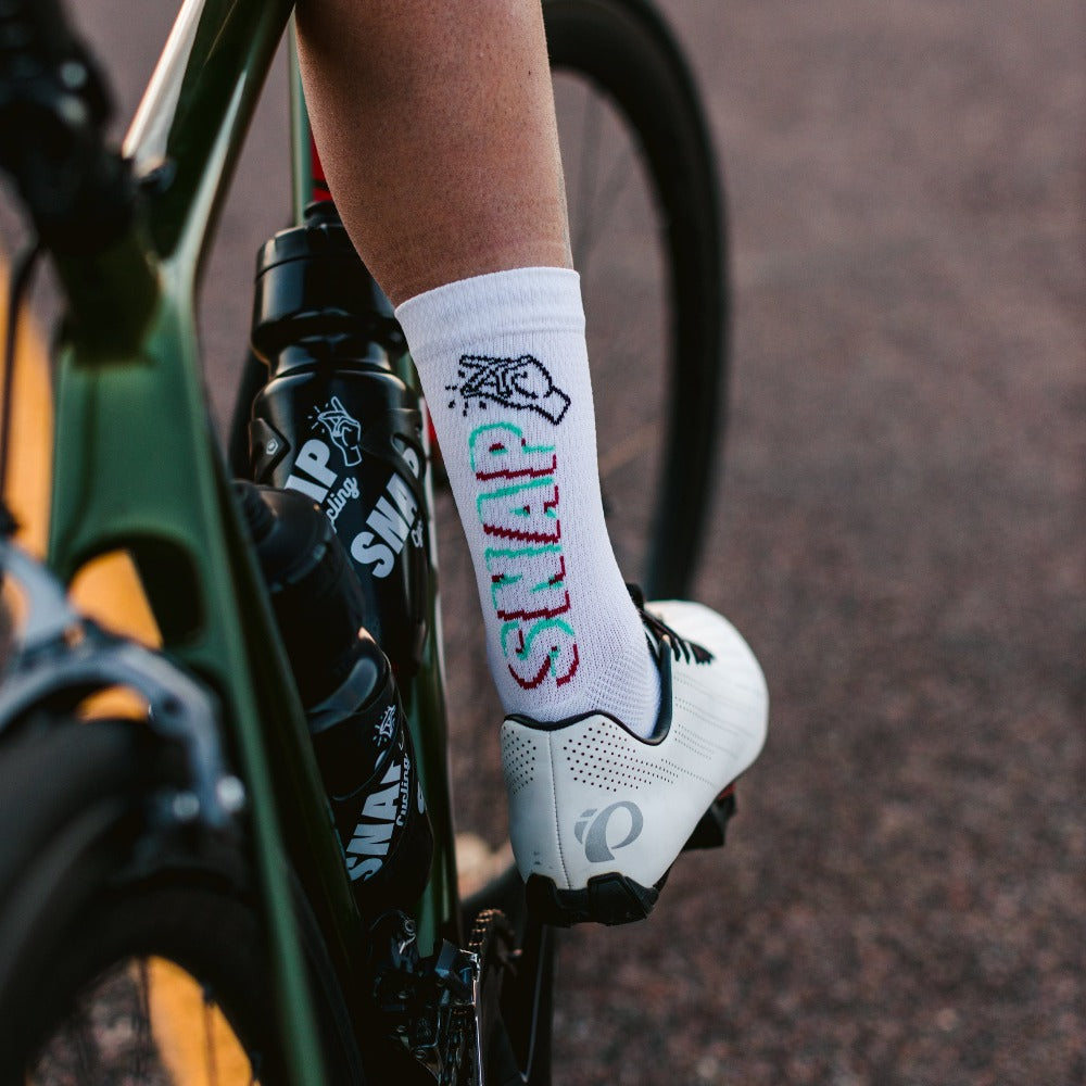 SNAP BEST DAMN CYCLING SOCKS - CRISP WHITE